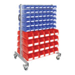 Louvre Trolleys - Double Sided Trolley with Bins (Bin Trolley A)