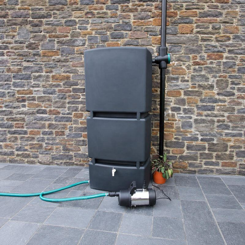 800 Litre Above Ground Rainwater Storage System Tank - Complete Rainwater Harvesting System with Filter and Pump