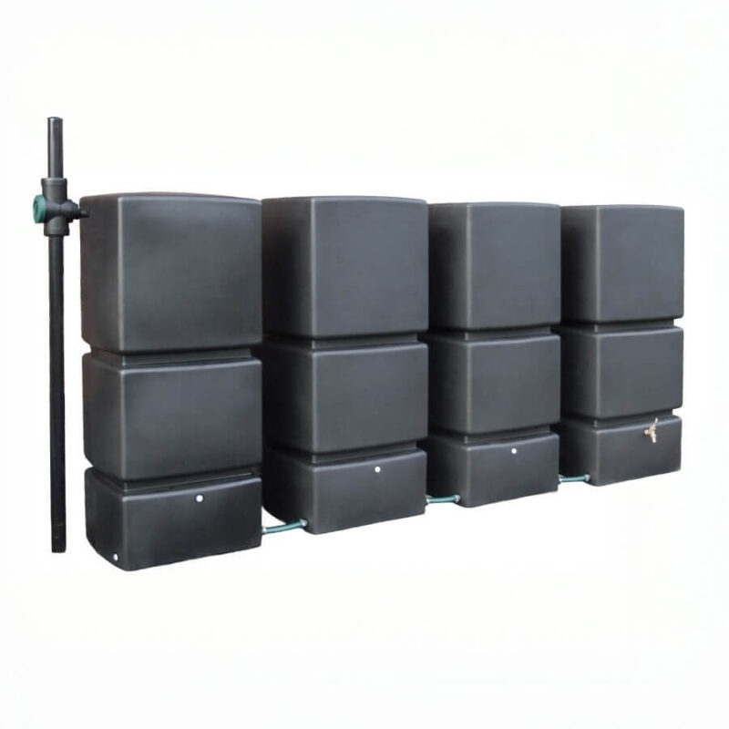 3200 Litre Rainwater Harvesting System with Pump, Filter & Slimline Wall Tanks