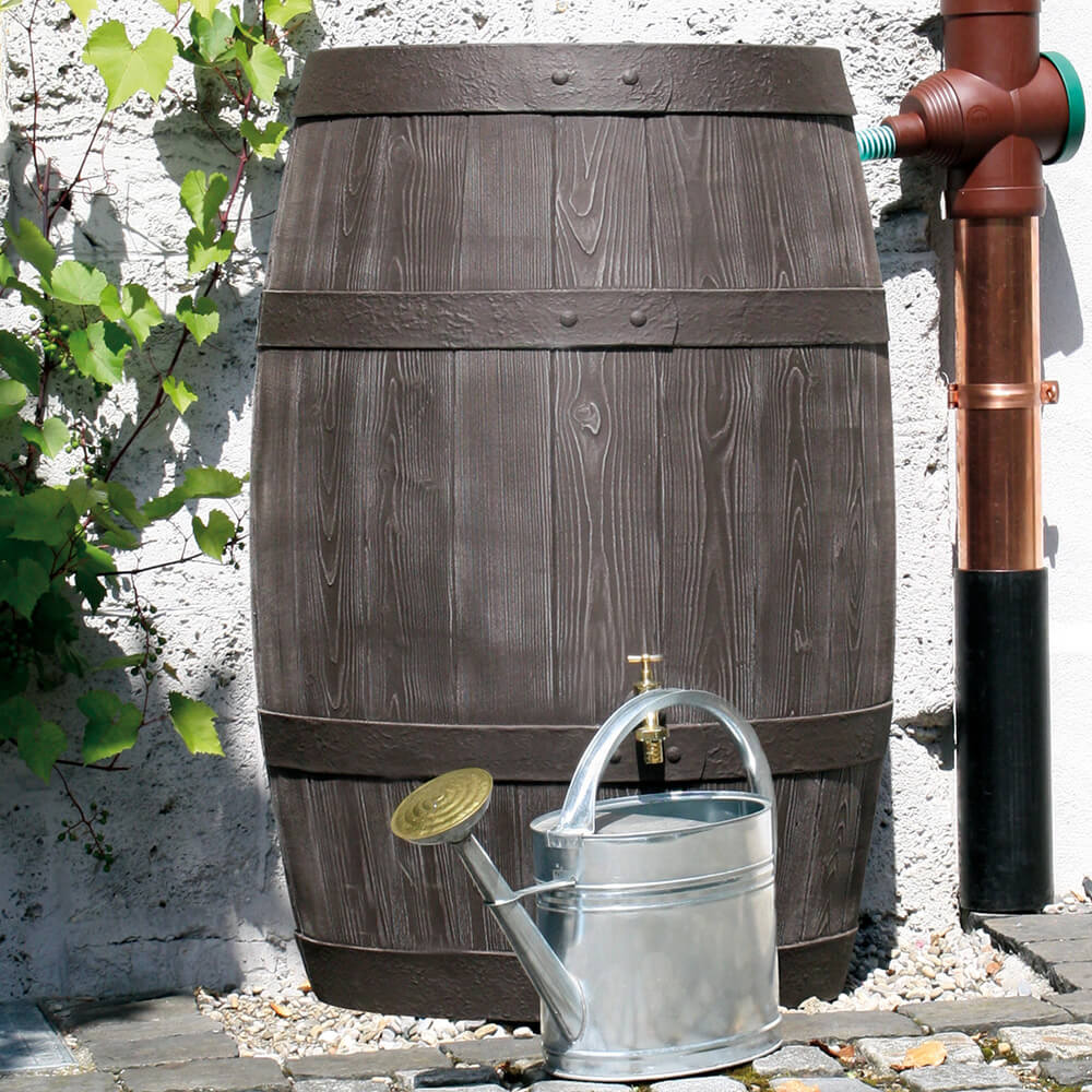 Burgundy Water Butt – 500L Traditional Oak Barrel Rainwater Tank 1 Burgundy Water Butt Dark Brown 2